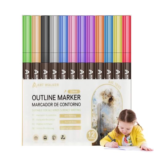 Povanjer Konturmarker, Glitzer Textmarker | Glitzer Stifte 8 Farben / 12 Farben / 24 Farben - Marker Set für Glitzerstifte, Glitzerstifte Povanjer Konturmarker, Glitzer Textmarker | Glitzer Stifte 8 Farben / 12 Farben / 24 Farben - Marker Set für Glitzerstifte, Glitzerstifte von Povanjer