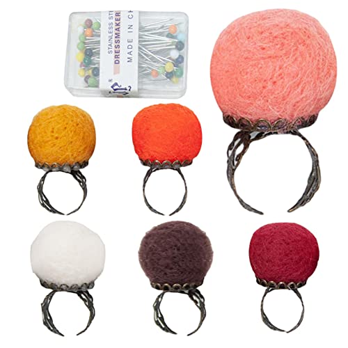 Povanjer Nadelkissen Ring | Craft Needle Nadelkissen 6er Set - Nadelkissen Metallringe mit 50 Nähnadeln, Nähset für Quiltarbeiten Povanjer Nadelkissen Ring | Craft Needle Nadelkissen 6er Set - Nadelkissen Metallringe mit 50 Nähnadeln, Nähset für Quiltarbeiten von Povanjer