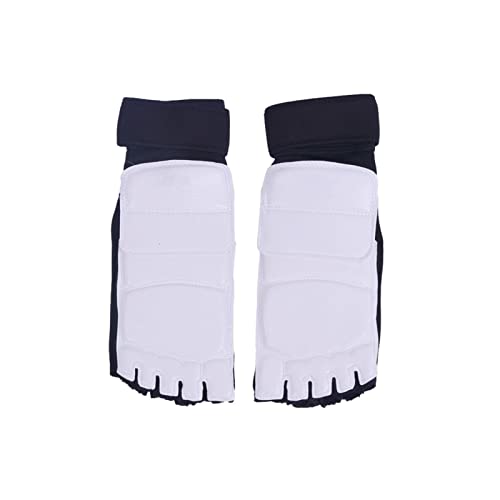 Povanjer Taekwondo Gear Taekwondo-Handschuhe mit magischem Klebeband, Fußschutz, atmungsaktiv, für Erwachsene und Kinder, Halbfinger-Boxhandschuhe von Povanjer