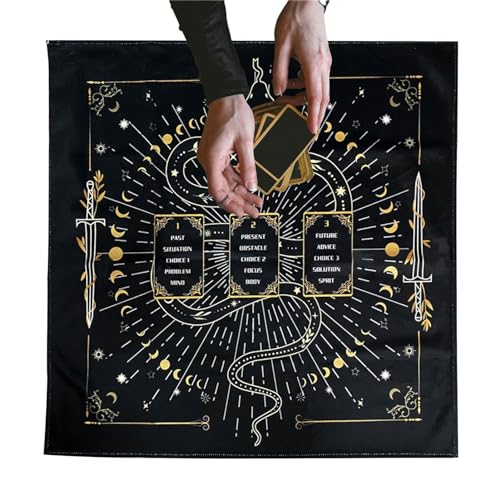 Povanjer Tarotkarte, Tischdecke, ritueller spiritueller Stoff, quadratisch, aus dickem Samt, Tarotkarten, für Höhlenzimmer, Küche, Bar, Picknick Povanjer Tarotkarte, Tischdecke, ritueller spiritueller Stoff, quadratisch, aus dickem Samt, Tarotkarten, für Höhlenzimmer, Küche, Bar, Picknick von Povanjer