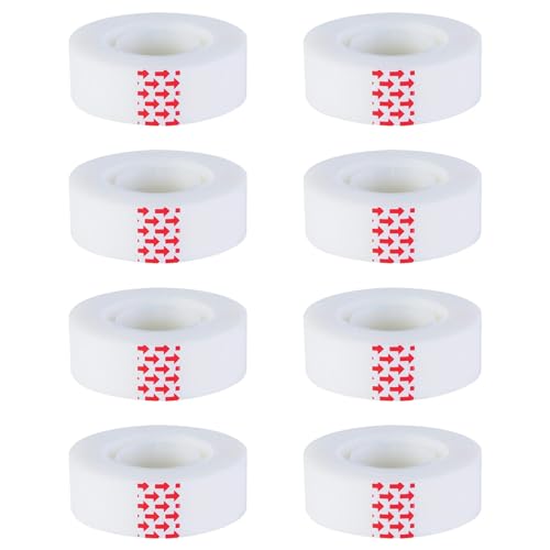 Povanjer Unsichtbares Klebeband, unsichtbare Klebeband-Nachfüllpackung – beschreibbare Klebeband-Nachfüllungen, 8 Rollen | beschreibbares Klebeband-Verpackungsband für Versand, bewegliche Breite 0,71 von Povanjer