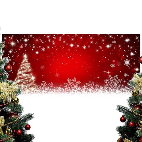 Povanjer Weihnachts-Garagentor-Banner - 13 x 6 Fuß Partyzubehör für den Außenbereich,2023 Strapazierfähige Garagentorabdeckung aus Polyester für Haus, Schule, Kirche, Zentrum von Povanjer