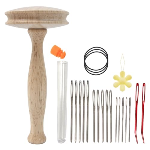 Stopfpilz Holznähwerkzeug Stickset Mit Nähnadeln Praktische Helfer Nähzubehör Stopfzubehör Kit Schnelles Ausbessern Von Handarbeiten Stopfgarn Pilz Kit Garn Set Für Socken Kleidung Pullover von Povanjer