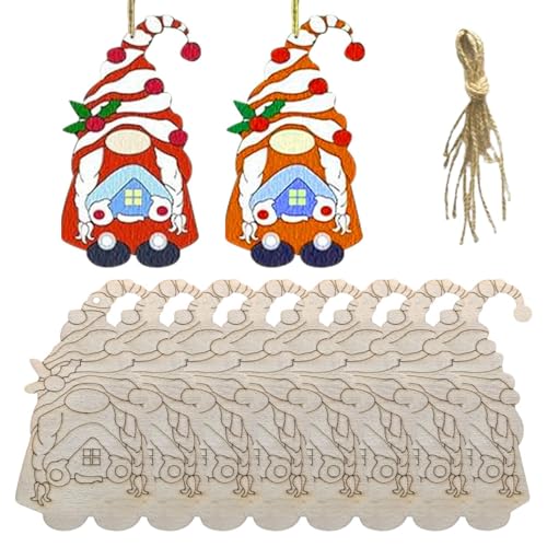 Unvollendete Holzzwerge, 10 Stück geschnittene Dekorationen – Weihnachtsornamente zum Bemalen für Festivals, Weihnachtsbaum Unvollendete Holzzwerge, 10 Stück geschnittene Dekorationen – Weihnachtsornamente zum Bemalen für Festivals, Weihnachtsbaum von Povanjer