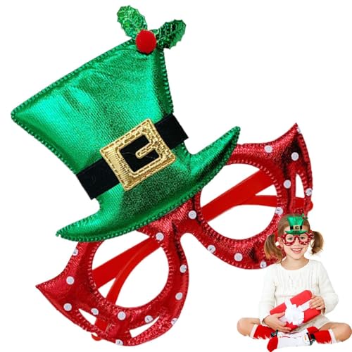 【Weihnachtsbrille,Weihnachtsbrille für | Niedlicher Weihnachtsbrillenrahmen - Weihnachtsfotozubehör-Brillenrahmen, Weihnachts-Cosplay-Zubehör für Urlaubsdekoration von Povanjer