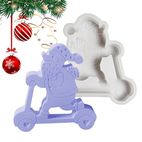 Weihnachtsharzform, Weihnachtsmann Silikonform | Weihnachtsmann mit Scooter Epoxidharz Gießform Silikonform - Weihnachten Handwerk Silikonform, Home Party Dekorationen, von Povanjer