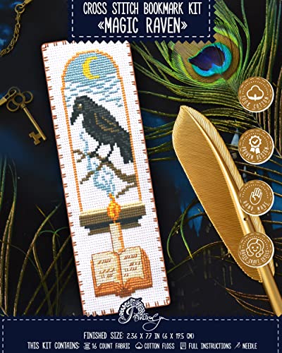 Povitrulya Kreuzstich-Set, Magic Raven – DIY-Lesezeichen-Set für Handstickerei von Povitrulya
