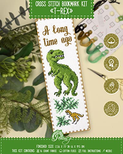 Povitrulya Dinosaurier-Kreuzstich-Set, Tyrannosaurus – T-Rex, Handstickerei, Lesezeichen-Set Povitrulya Dinosaurier-Kreuzstich-Set, Tyrannosaurus – T-Rex, Handstickerei, Lesezeichen-Set von Povitrulya