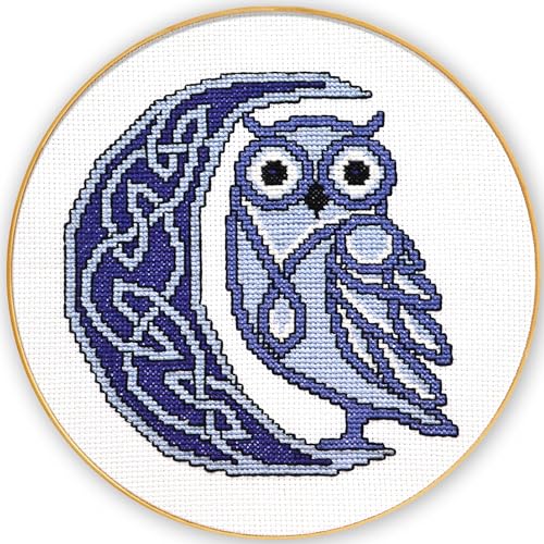 Povitrulya Kreuzstich-Set mit Zählmuster, keltischer Mond, Stickset zum Selbermachen, vorsortierter Seide, Aida-Stoff, 14-fädig, Papiermuster Povitrulya Kreuzstich-Set mit Zählmuster, keltischer Mond, Stickset zum Selbermachen, vorsortierter Seide, Aida-Stoff, 14-fädig, Papiermuster von Povitrulya