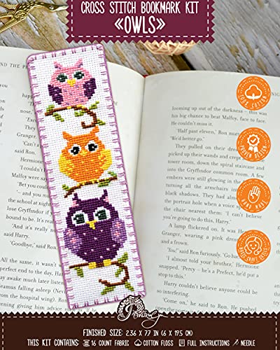 Povitrulya Kreuzstich-Set nach Zählmuster, DIY-Kits für Erwachsene oder Kinder, lustiges Stick-Lesezeichen, einfach zu bedienen, Bastel-Kollektion, Eulen Povitrulya Kreuzstich-Set nach Zählmuster, DIY-Kits für Erwachsene oder Kinder, lustiges Stick-Lesezeichen, einfach zu bedienen, Bastel-Kollektion, Eulen von Povitrulya