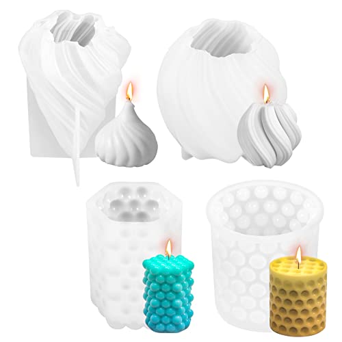 Povxlum 4 Stück Silikonform Kerze, Gießformen Silikon, DIY Kerzengieen Formen, Kerzen Selber Machen Set für Die Herstellung Von Duftkerze Seife Haus Dekoration Ornamente Povxlum 4 Stück Silikonform Kerze, Gießformen Silikon, DIY Kerzengieen Formen, Kerzen Selber Machen Set für Die Herstellung Von Duftkerze Seife Haus Dekoration Ornamente von Povxlum