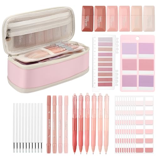 Povxlum Ästhetisches College-Schulzubehör mit Stifteetui, Haftnotizen, Gelstifte, Textmarker, Korrekturbänder, Schulanfang, Schreibwaren-Set, Schulanfang, Geschenke, Rosa, 29 Stück Povxlum Ästhetisches College-Schulzubehör mit Stifteetui, Haftnotizen, Gelstifte, Textmarker, Korrekturbänder, Schulanfang, Schreibwaren-Set, Schulanfang, Geschenke, Rosa, 29 Stück von Povxlum