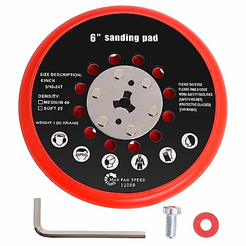 Schleifteller 150mm 72 Löcher Ersatzteil mit Hook und Loop Multihole Kompatibel mit Boschh RSM6045 GET 75-150 GEX 34-150 GEX 40-150 OE 2608900007 Exzenterschleifer mit Schlüssel von Poweka Schleifteller 150mm 72 Löcher Ersatzteil mit Hook und Loop Multihole Kompatibel mit Boschh RSM6045 GET 75-150 GEX 34-150 GEX 40-150 OE 2608900007 Exzenterschleifer mit Schlüssel von Poweka von Poweka