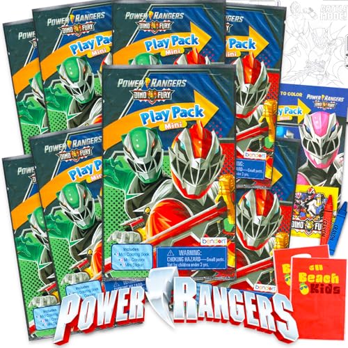 Power Rangers 8-teiliges Mini-Partygeschenk-Set – Paket mit 8 Spielpackungen mit Mini-Malbüchern, Aufklebern und Geschenktüten, Geburtstagsparty-Zubehör, Dekorationen von Power Rangers