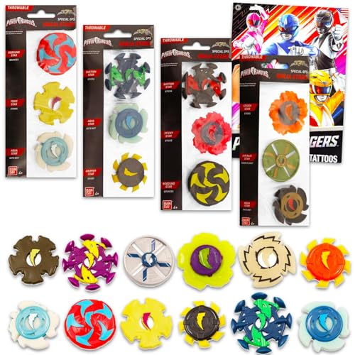 Power Rangers Ninja-Stahl-Geburtstagsparty-Gastgeschenke – Bündel mit 12 Power Rangers Spielzeug-Ninja-Sterne mit Power Rangers Tattoos | Power Rangers Party Supplies Goodie Bag Fillers Power Rangers Ninja-Stahl-Geburtstagsparty-Gastgeschenke – Bündel mit 12 Power Rangers Spielzeug-Ninja-Sterne mit Power Rangers Tattoos | Power Rangers Party Supplies Goodie Bag Fillers von Power Rangers