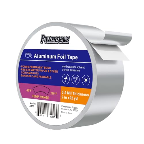 PowerScale Alu Klebeband 50mm x 20m - Selbstklebend, Wasserdicht, Hitzebeständig - Aluminium Tape für Reparaturen - 0,1mm Dick - 1 Rolle PowerScale Alu Klebeband 50mm x 20m - Selbstklebend, Wasserdicht, Hitzebeständig - Aluminium Tape für Reparaturen - 0,1mm Dick - 1 Rolle von PowerScale