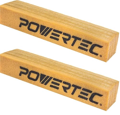 POWERTEC 71407-P2 Schleifmittel-Reinigungsstab für Schleifbänder und Scheiben, Naturkautschuk-Radierer, Holzbearbeitungswerkstatt, Werkzeuge für Schleifperfektion, 12 x 2 x 2, 2 Stück von PowerTec