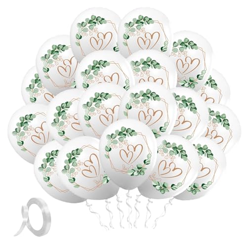25 Stück Luftballons Hochzeit,12 Zoll Herz Ballons Hochzeit, Herzen Eukalyptus Hochzeitsballons Weiß für Heiratsantrag, Verlobung Part Dekoration 25 Stück Luftballons Hochzeit,12 Zoll Herz Ballons Hochzeit, Herzen Eukalyptus Hochzeitsballons Weiß für Heiratsantrag, Verlobung Part Dekoration von Powerruif