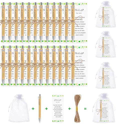 Glücksstift Kugelschreiber Geschenke 24 Sets für Kollegen, Dankeschön Geschenke, Abschiedsgeschenk Kollegen, Kleine Geschenke für Kollegen, Arbeitskollegin Geschenk, Danke Erzieherin Geschenk von Powerruif