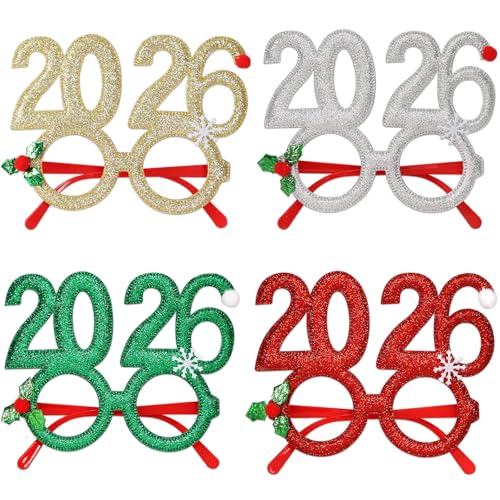 Powerruif 4 Stück Teiliges Silvester Partybrillen, Silvesterbrillen Weihnachtsbrillen Glitzernde Neujahrsdeko Teiliges Glitter Year Eyeglasses Brillenrahmen Weihnachtsdekoration für Neujahrsfeiern Powerruif 4 Stück Teiliges Silvester Partybrillen, Silvesterbrillen Weihnachtsbrillen Glitzernde Neujahrsdeko Teiliges Glitter Year Eyeglasses Brillenrahmen Weihnachtsdekoration für Neujahrsfeiern von Powerruif