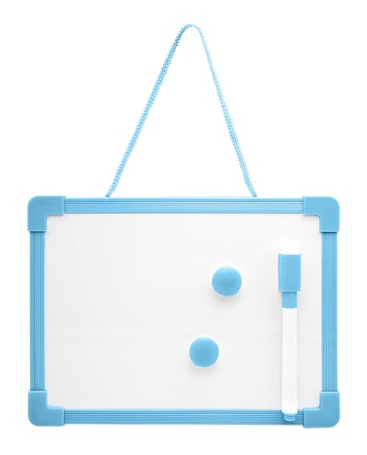 Mini Whiteboard, magnetisch, löschbar, mit schwarzem Marker, Radierer und 2 Magneten – 15 x 20 cm, mehrfarbig – für Kinder, Zeichnung, Schule, Haus, Büro, Kinderzimmer, Studio (Hellblau) von Powersell