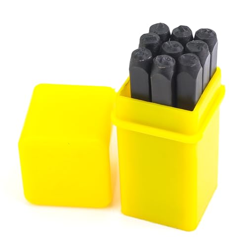 Powlankou Metall-Zahlenstempel-Set, Metall-Stanzwerkzeuge, 4 mm, Stahl-Zahlenstanzwerkzeug für Leder, Messing, Aluminium (0–9) von Powlankou