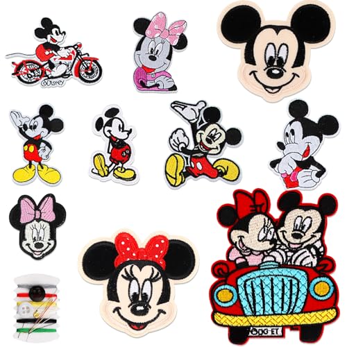 Powmag 10 Stück Bügelflicken Kinder, Flicken zum Aufbügeln Kinder, Aufnäher Patches, Aufbügeln Mädchen, Aufnäher Patches für T-Shirt,Jeans, Kleidung Taschen,Mützen,Reparieren Sie das Loch von Powmag