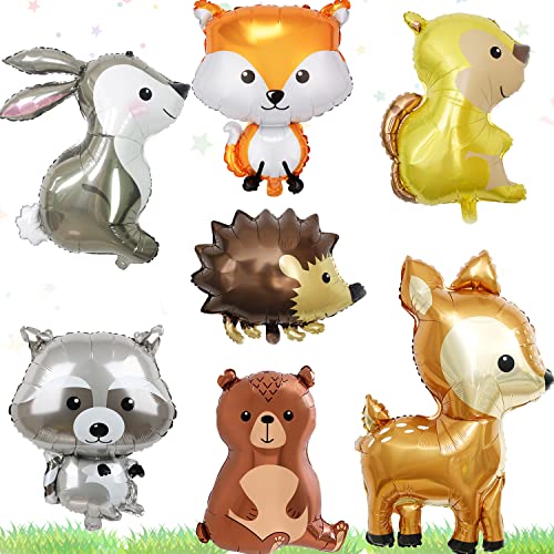 Powmag 7 Stück Tiere Folienballon, Folienballon Waldtiere, Helium Ballons Tiere, Dschungel Geburtstag Dekoration, Dschungel Luftballons Powmag 7 Stück Tiere Folienballon, Folienballon Waldtiere, Helium Ballons Tiere, Dschungel Geburtstag Dekoration, Dschungel Luftballons von Powmag