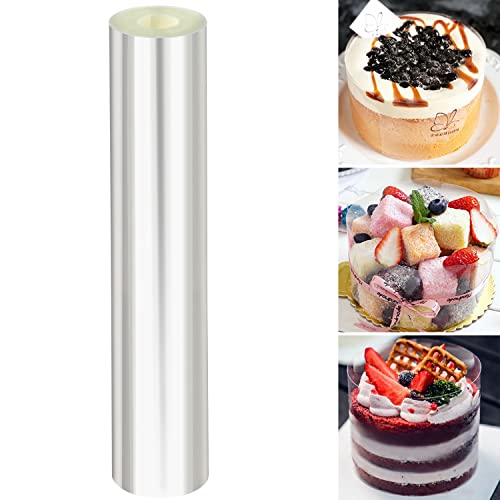 Tortenrandfolie 25cmx10m, Transparent Acetat Rolle Acetat Folie für Kuchen, Tortenrandfolie Kuchen Kragen, Acetate Foil Für Schokoladen-Creme-Torte Stabilisieren Dekoration von Powmag