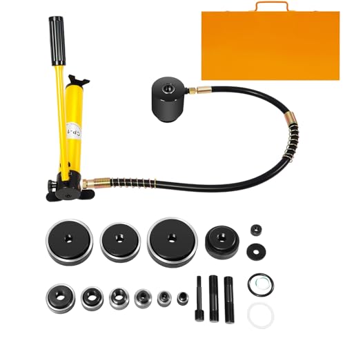 15T Hydraulik Handpumpe 16 Mm -101 Mm Hydraulische Lochstanze Set 360° Drehbare Stanzkopf Zylinder Hydraulikpumpe Blechlocher Mit 10 Matrizen & Tragekoffer von Poyujkyhr