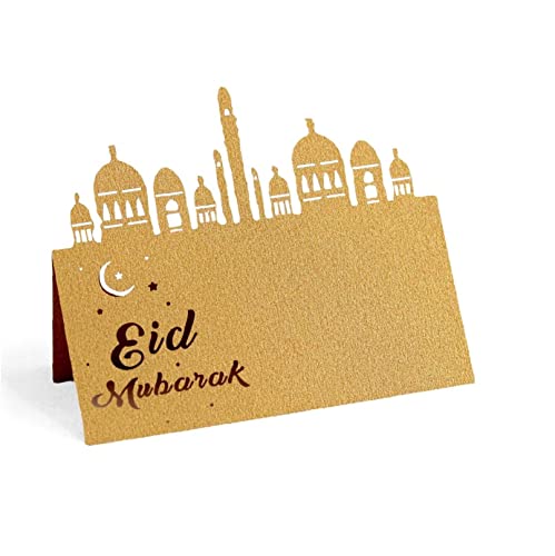Eid Mubarak Place Cards, 50 Stück Ramadan Tischname Karten Party Site Karte Feiertagsgrußkarte Für Muslimische Bankette Partei Liefert von Ppmter