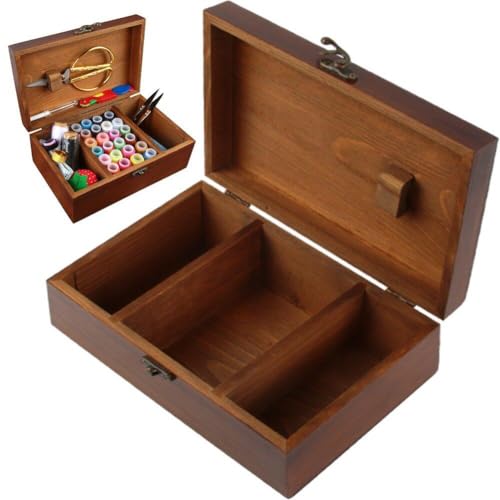 Ppmter Holz-nähkorb, Multifunktionaler Vintage-nähkasten Aus Holz, Nadelfaden-aufbewahrungskoffer, DIY-nähwerkzeuge-Organizer Ppmter Holz-nähkorb, Multifunktionaler Vintage-nähkasten Aus Holz, Nadelfaden-aufbewahrungskoffer, DIY-nähwerkzeuge-Organizer von Ppmter