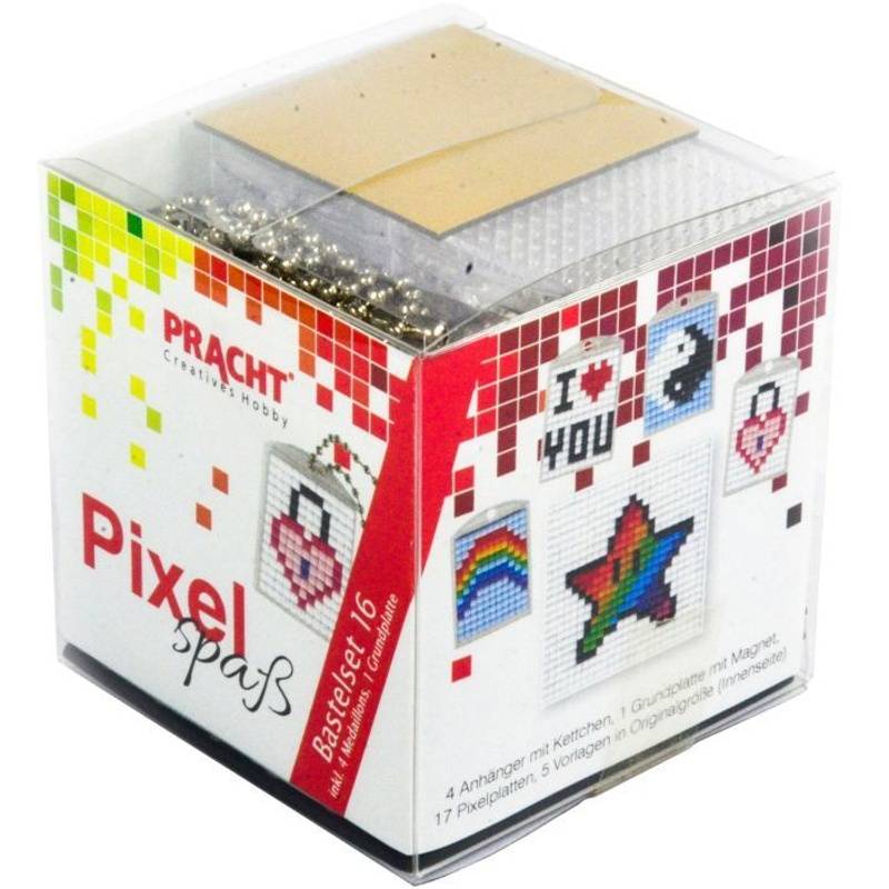 Pixel Bastelset 16 Regenbogen, I Love You, Ying Und Yang, Stern von Pracht Creatives Hobby GmbH