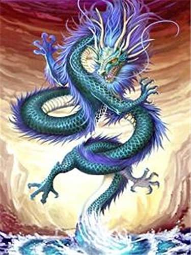 Diamond Painting Set, Bild mit Motiv Drache und Zubehör, Größe ca. 25 x 35 cm, Bastelset zum Malen mit Glitzersteinchen für Kinder ab 5 Jahren Diamond Painting Set, Bild mit Motiv Drache und Zubehör, Größe ca. 25 x 35 cm, Bastelset zum Malen mit Glitzersteinchen für Kinder ab 5 Jahren von Pracht Creatives Hobby