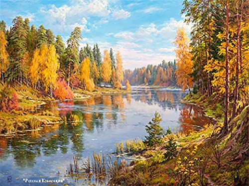 Diamond Painting Set, Bild mit Motiv Flusslandschaft und Zubehör, Größe ca. 35 x 25 cm, Bastelset zum Malen mit Glitzersteinchen für Kinder ab 5 Jahren Diamond Painting Set, Bild mit Motiv Flusslandschaft und Zubehör, Größe ca. 35 x 25 cm, Bastelset zum Malen mit Glitzersteinchen für Kinder ab 5 Jahren von Pracht Creatives Hobby