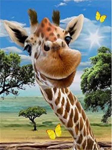 Diamond Painting Set, Bild mit Motiv Giraffe und Zubehör, Größe ca. 33 x 44 cm, Bastelset zum Malen mit Glitzersteinchen für Kinder ab 5 Jahren von Pracht Creatives Hobby