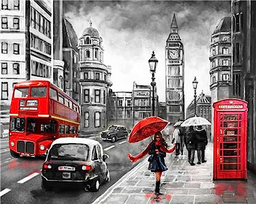 Diamond Painting Set, Bild mit Motiv London und Zubehör, Größe ca. 44 x 33 cm, Bastelset zum Malen mit Glitzersteinchen für Kinder ab 5 Jahren Diamond Painting Set, Bild mit Motiv London und Zubehör, Größe ca. 44 x 33 cm, Bastelset zum Malen mit Glitzersteinchen für Kinder ab 5 Jahren von Pracht Creatives Hobby