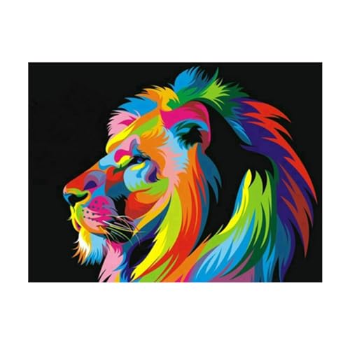 Diamond Painting Set, Bild mit Motiv Regenbogenlöwe und Zubehör, Bastelset zum Malen mit Glitzersteinchen, für Kinder ab 5 Jahren Diamond Painting Set, Bild mit Motiv Regenbogenlöwe und Zubehör, Bastelset zum Malen mit Glitzersteinchen, für Kinder ab 5 Jahren von Pracht Creatives Hobby