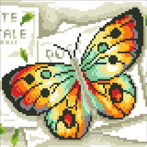 Diamond Painting Set, Bild mit Motiv Schmetterling und Zubehör, Bastelset zum Malen mit Glitzersteinchen, für Kinder ab 5 Jahren von Pracht Creatives Hobby