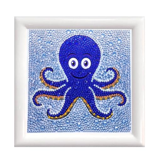 Diamond Painting Set, Bild mit Motiv Tintenfisch und Zubehör, Bastelset zum Malen mit Glitzersteinchen, für Kinder ab 5 Jahren Diamond Painting Set, Bild mit Motiv Tintenfisch und Zubehör, Bastelset zum Malen mit Glitzersteinchen, für Kinder ab 5 Jahren von Pracht Creatives Hobby