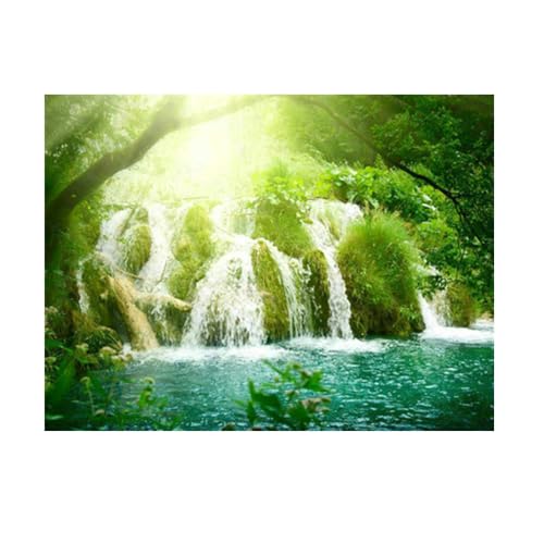 Diamond Painting Set, Bild mit Motiv Wasserfall und Zubehör, Bastelset zum Malen mit Glitzersteinchen, für Kinder ab 5 Jahren Diamond Painting Set, Bild mit Motiv Wasserfall und Zubehör, Bastelset zum Malen mit Glitzersteinchen, für Kinder ab 5 Jahren von Pracht Creatives Hobby
