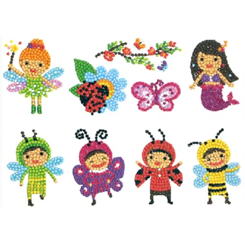Diamond Painting Stickerset, Motiv Feen, Bastelset zum Gestalten von Aufklebern mit Glitzersteinchen, für Kinder ab 5 Jahren Diamond Painting Stickerset, Motiv Feen, Bastelset zum Gestalten von Aufklebern mit Glitzersteinchen, für Kinder ab 5 Jahren von Pracht Creatives Hobby