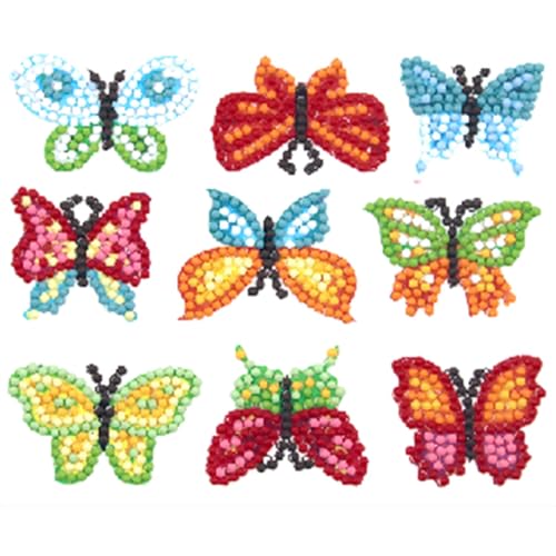 Diamond Painting Stickerset, Motiv Schmetterling, Bastelset zum Gestalten von Aufklebern mit Glitzersteinchen, für Kinder ab 5 Jahren von Pracht Creatives Hobby