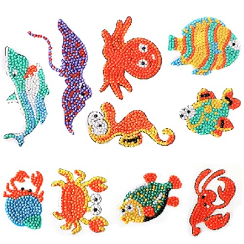 Diamond Painting Stickerset, Motiv Unterwasserwelt, Bastelset zum Gestalten von Aufklebern mit Glitzersteinchen, für Kinder ab 5 Jahren Diamond Painting Stickerset, Motiv Unterwasserwelt, Bastelset zum Gestalten von Aufklebern mit Glitzersteinchen, für Kinder ab 5 Jahren von Pracht Creatives Hobby