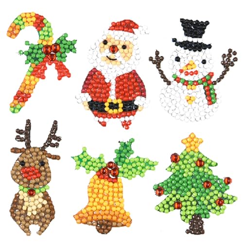 Diamond Painting Stickerset, Motiv Weihnachten, Bastelset zum Gestalten von Aufklebern mit Glitzersteinchen, für Kinder ab 5 Jahren Diamond Painting Stickerset, Motiv Weihnachten, Bastelset zum Gestalten von Aufklebern mit Glitzersteinchen, für Kinder ab 5 Jahren von Pracht Creatives Hobby