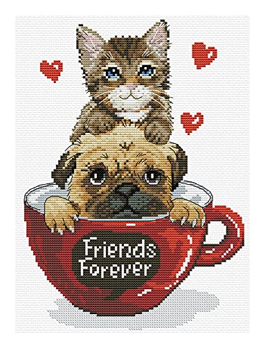 Ladybird Stickset Friends Forever, Kreuzstich-Set ca. 17,5 x 24,7 cm, Komplett-Set für ein eckiges Stickbild, handwerkliches Hobby für Erwachsene und Kinder ab 8 Jahren Ladybird Stickset Friends Forever, Kreuzstich-Set ca. 17,5 x 24,7 cm, Komplett-Set für ein eckiges Stickbild, handwerkliches Hobby für Erwachsene und Kinder ab 8 Jahren von Pracht Creatives Hobby
