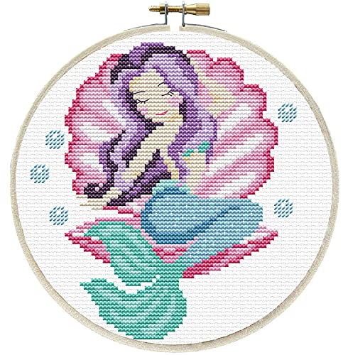 Ladybird Stickset Mermaid Dreams, Langstich-Set mit Stick-Rahmen Ø 15,2 cm, Komplett-Set für ein rundes Stickbild, handwerkliches Hobby für Erwachsene und Kinder ab 8 Jahren Ladybird Stickset Mermaid Dreams, Langstich-Set mit Stick-Rahmen Ø 15,2 cm, Komplett-Set für ein rundes Stickbild, handwerkliches Hobby für Erwachsene und Kinder ab 8 Jahren von Pracht Creatives Hobby