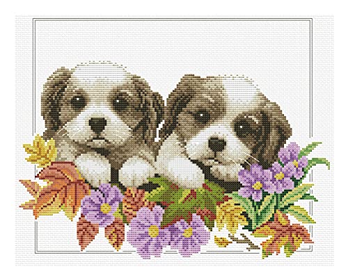 Ladybird Stickset Peeking Pups, Kreuzstich-Set ca. 28,1 x 22 cm, Komplett-Set für ein eckiges Stickbild, handwerkliches Hobby für Erwachsene und Kinder ab 8 Jahren Ladybird Stickset Peeking Pups, Kreuzstich-Set ca. 28,1 x 22 cm, Komplett-Set für ein eckiges Stickbild, handwerkliches Hobby für Erwachsene und Kinder ab 8 Jahren von Pracht Creatives Hobby