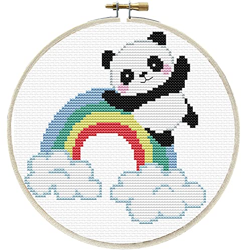 Ladybird Stickset Rainbow Panda, Langstich-Set mit Stick-Rahmen Ø 15,2 cm, Komplett-Set für ein rundes Stickbild, handwerkliches Hobby für Erwachsene und Kinder ab 8 Jahren Ladybird Stickset Rainbow Panda, Langstich-Set mit Stick-Rahmen Ø 15,2 cm, Komplett-Set für ein rundes Stickbild, handwerkliches Hobby für Erwachsene und Kinder ab 8 Jahren von Pracht Creatives Hobby