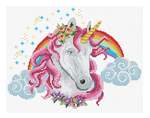 Ladybird Stickset Rainbow Unicorn, Kreuzstich-Set ca. 26,6 x 21 cm, Komplett-Set für ein eckiges Stickbild, handwerkliches Hobby für Erwachsene und Kinder ab 8 Jahren Ladybird Stickset Rainbow Unicorn, Kreuzstich-Set ca. 26,6 x 21 cm, Komplett-Set für ein eckiges Stickbild, handwerkliches Hobby für Erwachsene und Kinder ab 8 Jahren von Pracht Creatives Hobby